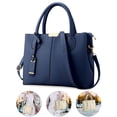 thumbnail image 1 of Deago Women PU Leather Shoulder Bag Fashion Top Handle Handbag Crossbody Purse Waterproof Large Tote Satchel Purse for Work Travel "Navy", 1 of 10