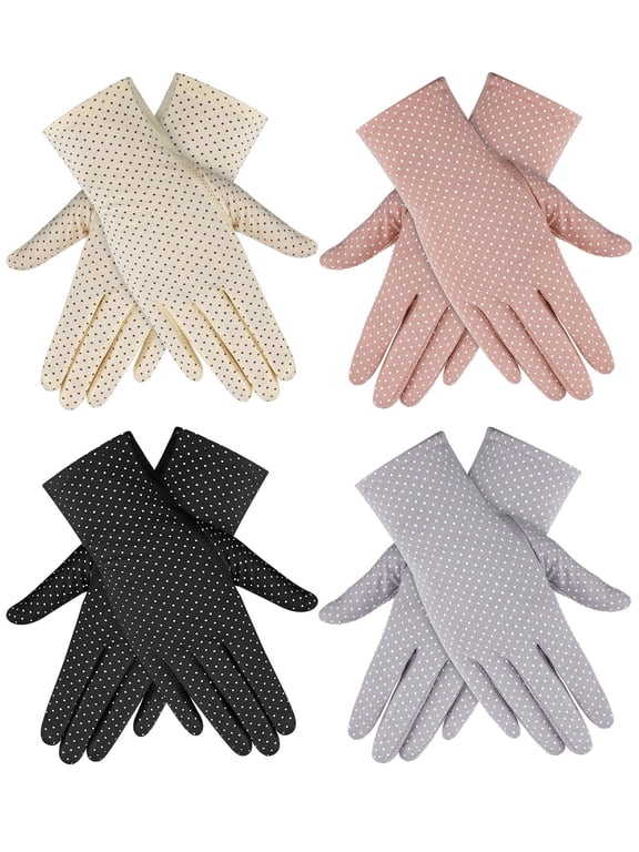 Women Sun Protective Gloves UV Protection Summer Sunblock Gloves Touchscreen Gloves for Driving Riding (Pink)