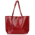 thumbnail image 1 of Deago Women Tote Bags Top Handle Satchel Handbags PU Faux Leather Tassel Shoulder Purse (Wine Red), 1 of 10