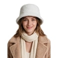 thumbnail image 1 of Deago Women Winter Bucket Hat Vintage Cloche Hats Warm Faux Fur Wool Outdoor Fisherman Cap (White), 1 of 8