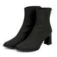 thumbnail image 1 of Deago Women's Ankle Boots Square Toe Back Zipper Chunky Block Heel Mid Calf High Heeled Short Booties, 1 of 9