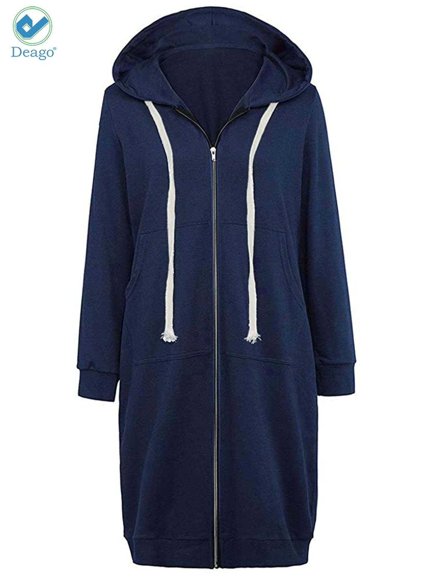 トップス S w zip hoodie long Baimiu Long Hoodies for Women Oversized Zip Up Knee Length