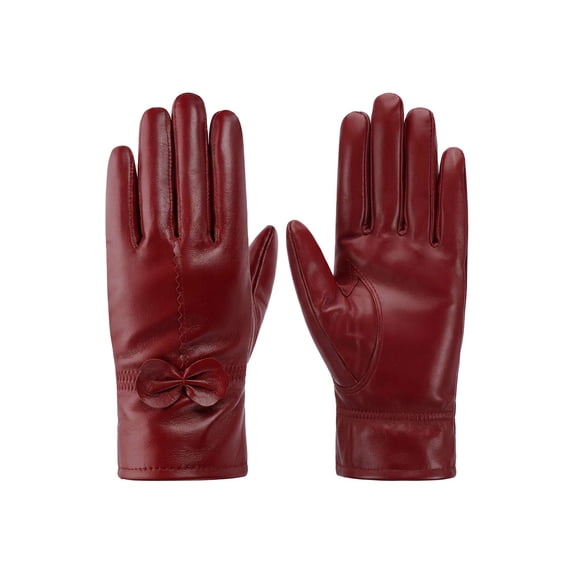 Deago Women's Classic Gloves Driving Winter Warm Nappa Leather Gloves