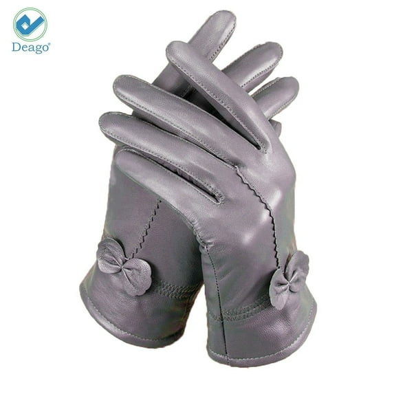Deago Women's Classic Gloves Driving Winter Warm Nappa Leather Gloves