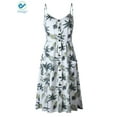 thumbnail image 1 of Deago Women's Dresses-Summer Floral Bohemian Spaghetti Strap Button Down Swing Midi Dress with Pockets, 1 of 5