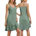 thumbnail image 1 of Deago Women's Eyelet Embroidery Summer Dress Sleeveless Spaghetti Strap Loose V Neck Sundress Beach Cover up Tank Dresses (Green, 2XL), 1 of 9