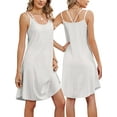 thumbnail image 1 of Deago Women's Eyelet Embroidery Summer Dress Sleeveless Spaghetti Strap Loose V Neck Sundress Beach Cover up Tank Dresses (White, M), 1 of 9