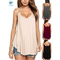 thumbnail image 1 of Deago Women's Flowy V Neck Sexy Summer Tank Tops Loose Casual Sleeveless Cami Shirt Plus Size (Beige, 2XL), 1 of 8