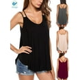 thumbnail image 1 of Deago Women's Flowy V Neck Sexy Summer Tank Tops Loose Casual Sleeveless Cami Shirt Plus Size (Black, M), 1 of 6