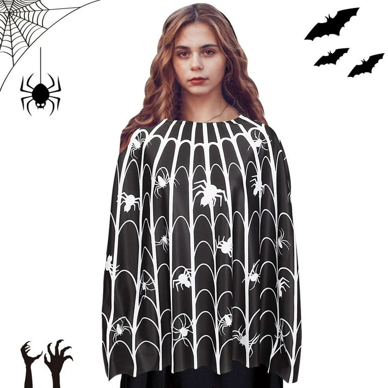 Womens Spider Web Cape Adult Costume Female Halloween Womens Spider Web Cape Adult Costume Female Halloween