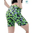 thumbnail image 1 of Deago Women's High Waist Workout Yoga Pants Running Compression Shorts Tummy Control with Side Pockets (Green, L), 1 of 9