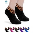 thumbnail image 1 of Deago Women's Indoor Non-slip Thermal Slipper Socks Leopard Floor Socks Fuzzy Slipper Socks for Ladies Girls (Black), 1 of 10