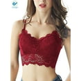 thumbnail image 1 of Deago Women's Lace Padded Bralette Bra Top Floral Stretch Wirefree Lingerie Sexy Bras (L,Red), 1 of 5