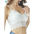thumbnail image 1 of Deago Women's Lace Padded Bralette Bra Top Floral Stretch Wirefree Lingerie Sexy Bras (M,White), 1 of 6