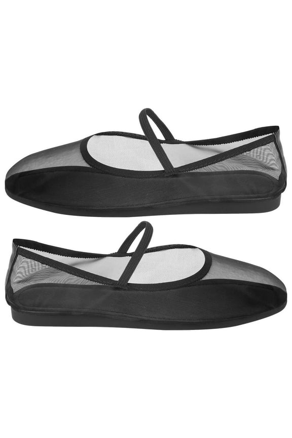 Women's Mesh Ballet Flats Strap Round Toe Slip On Comfy Casual Ballerina Flats Dress Shoes