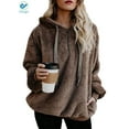 thumbnail image 1 of Deago Women's Oversized Fuzzy Casual Loose Sweatshirt Pullover Hoodies Long Sleeve Sweater with Pockets Outwear M-3XL, 1 of 6