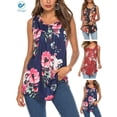 thumbnail image 1 of Deago Women's Plus Size Flowy Tank Tops Summer Sleeveless Loose Fit Pleated Tunic Shirts (Blue, M), 1 of 6