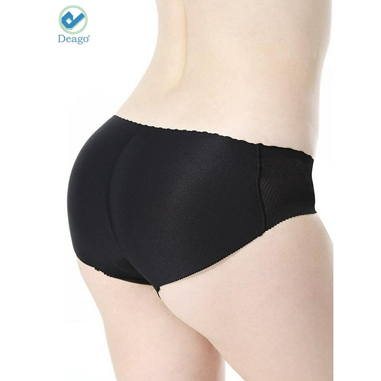 Silicone Pads Butt Boosting Briefs for Women, Hourglass Figure Fake Booty  Shapewear Control Panties (Color : Black, Size : Small) at  Women's  Clothing store