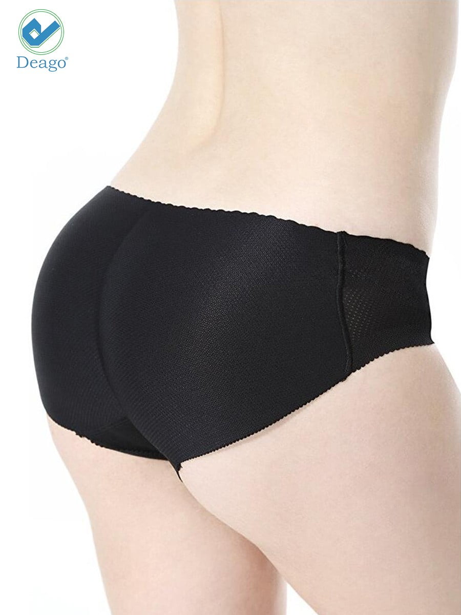 Deago Women's Sexy Padded Seamless Butt Lifter Briefs Hip Enhancer Body  Shaper Panties Underwear M size, Black 