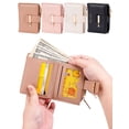 thumbnail image 1 of Deago Women's Slim Leather Bifold Wallet Credit Card Holder with ID Window & Zipper Coin Pocket Purse (Pink), 1 of 8