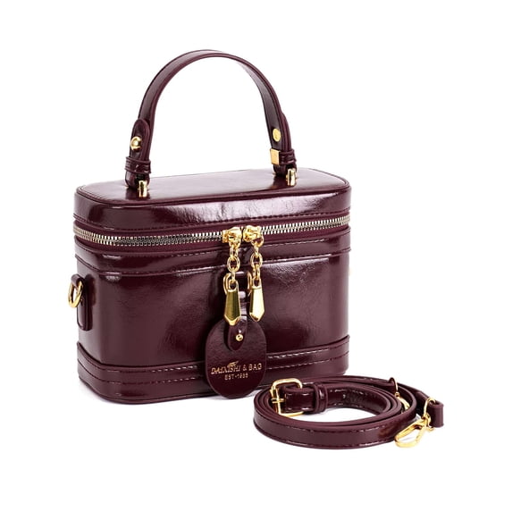 Deago Women's Small Square Box Crossbody Bag Mini Top Handle Tote Shoulder Bag Pouch PU Leather Satchel Purse Handbag with Adjustable Shoulder Strap (Brown)