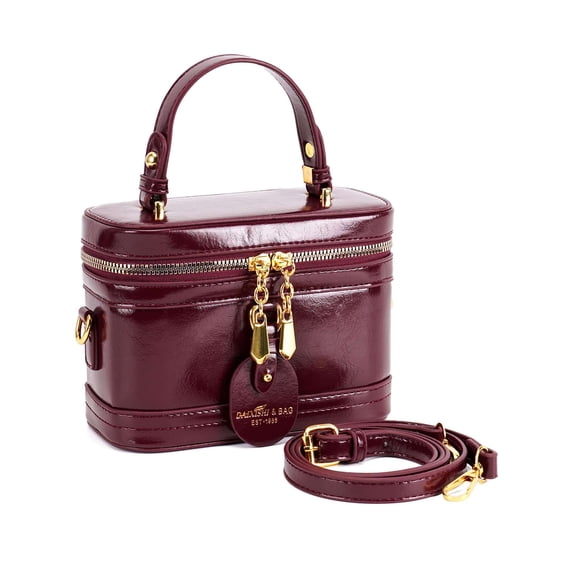 Deago Women's Small Square Box Crossbody Bag Mini Top Handle Tote Shoulder Bag Pouch PU Leather Satchel Purse Handbag with Adjustable Shoulder Strap (Red)