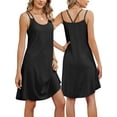 thumbnail image 1 of Deago Women's Summer Dresses Loose V Neck Sleeveless Spaghetti Strap Sundress Beach Cover up Tank Dress with Eyelet (Black, 2XL), 1 of 9