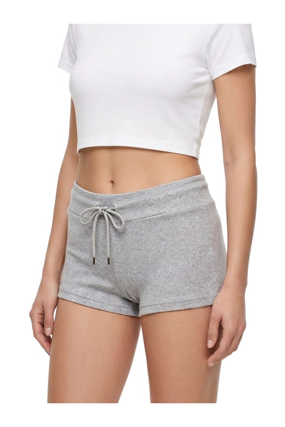 Women's Sweat Shorts Casual Summer Micro Low Waist Drawstring Athletic Shorts Y2K Vintage Mini Hot Pants Lounge Bottoms (Gray, M)