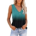 thumbnail image 1 of Deago Women's Tie Dye Tank Tops Sleeveless Summer Tops V Neck Cute Printed Loose Fit Workout Yoga T-Shirt (Green, 2XL), 1 of 7