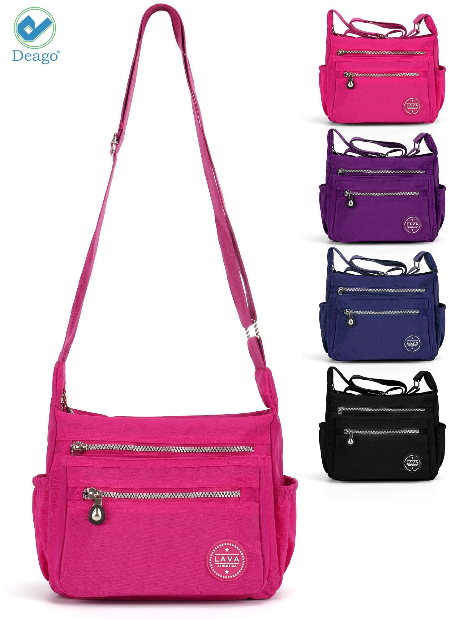 Deago Women s Waterproof Nylon Crossboby Shoulder Bag Casual Messenger Bag Handbag with Multi Pockets Black Walmart Business Supplies