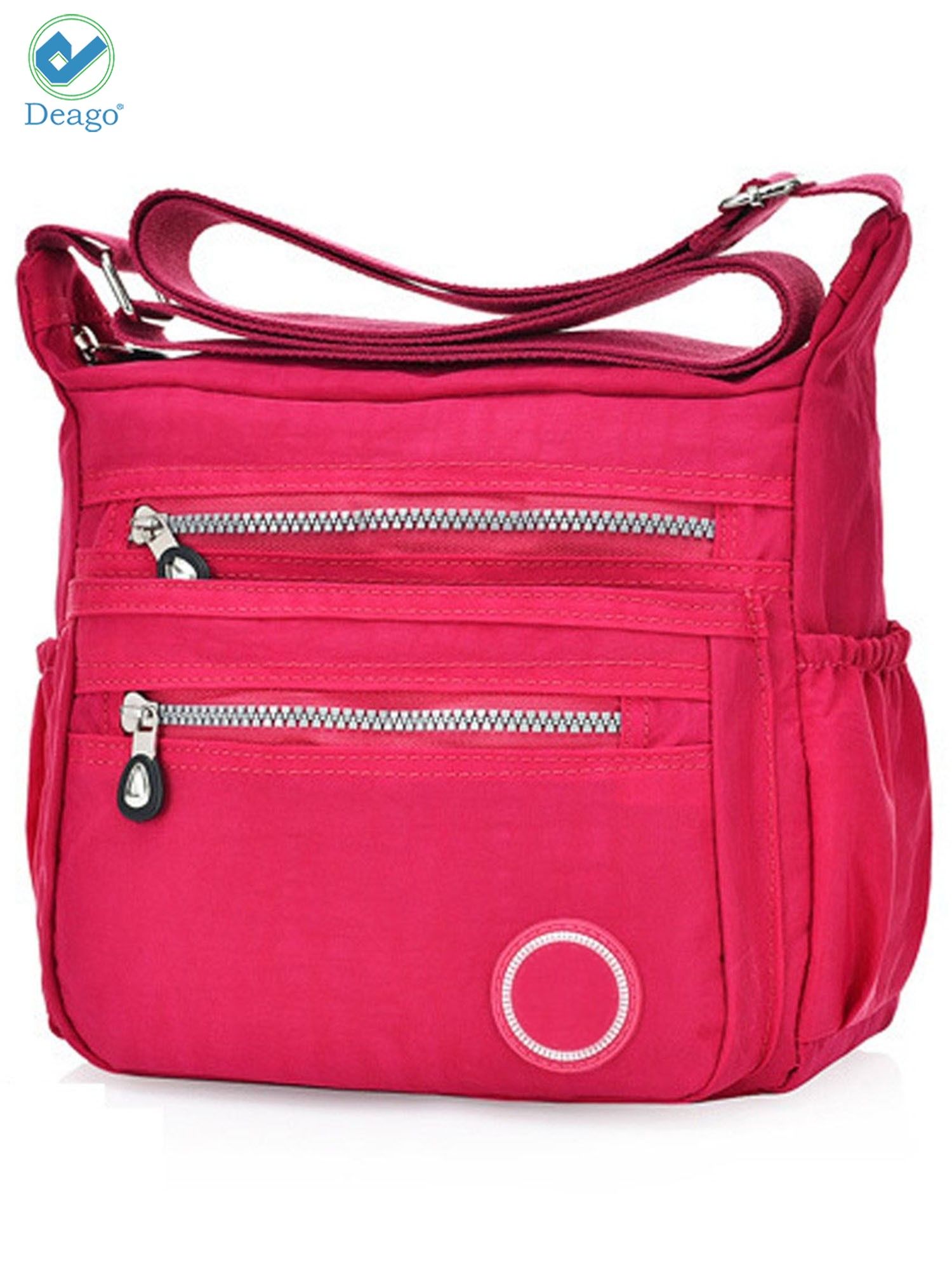 Deago Women's Waterproof Nylon Crossboby Shoulder Bag Casual Messenger Bag Handbag with Multi Pockets (Rose Red) - image 1 of 10