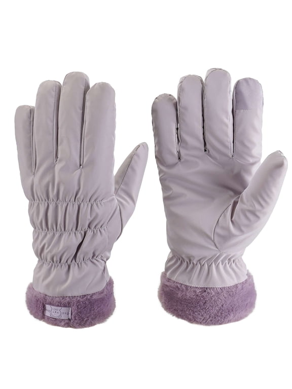 Women's Winter Warm Touch Screen Gloves Thermal Windproof Waterproof Fleece Lined Glove for Cold Weather (Purple)