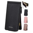 thumbnail image 1 of Deago Womens Leather Multi Card Organizer Wallet Credit Card Holder Thin Wallet with Zipper Pocket (Black), 1 of 8