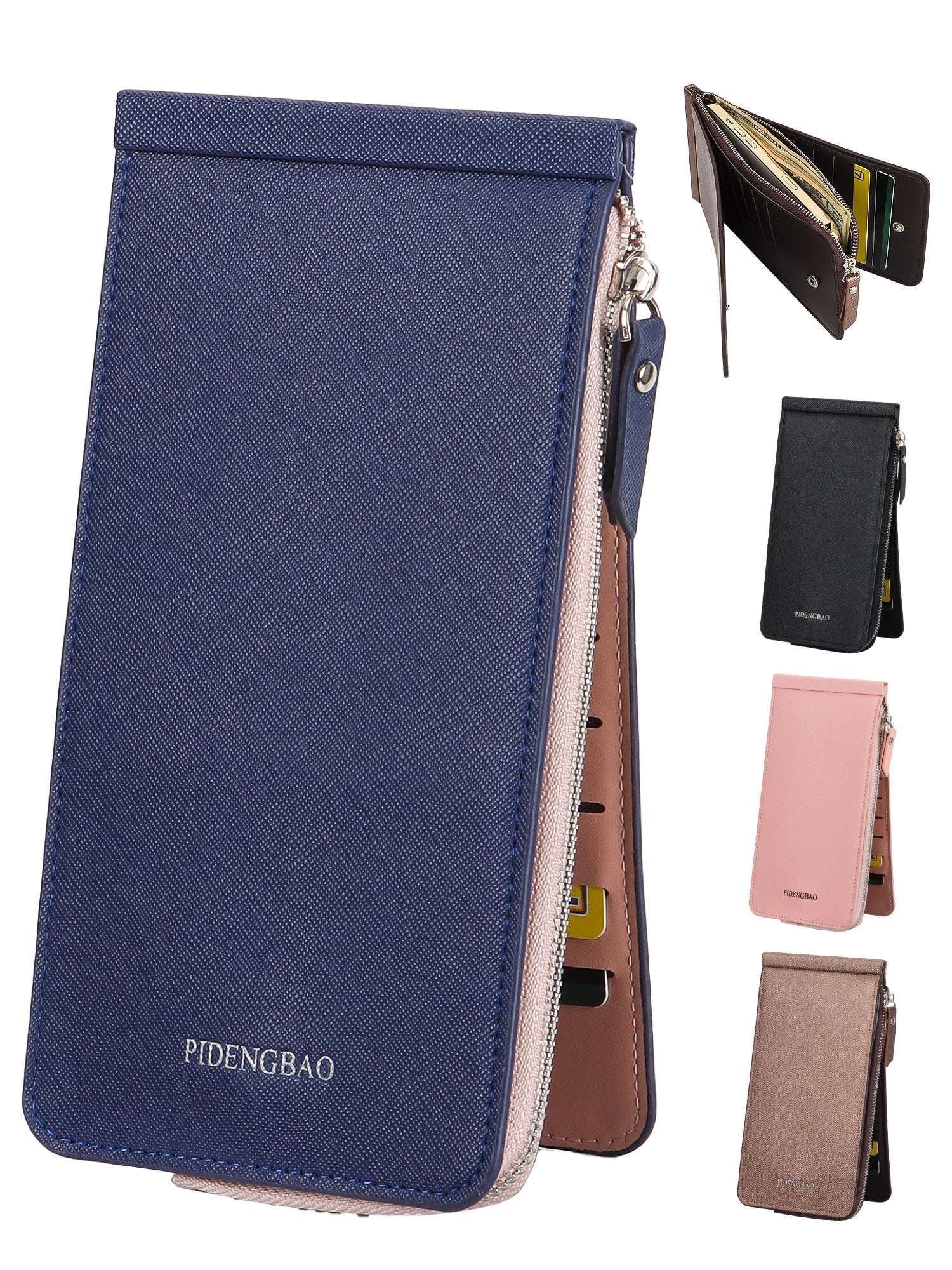 Deago Womens Leather Multi Card Organizer Wallet Credit Card Holder ...