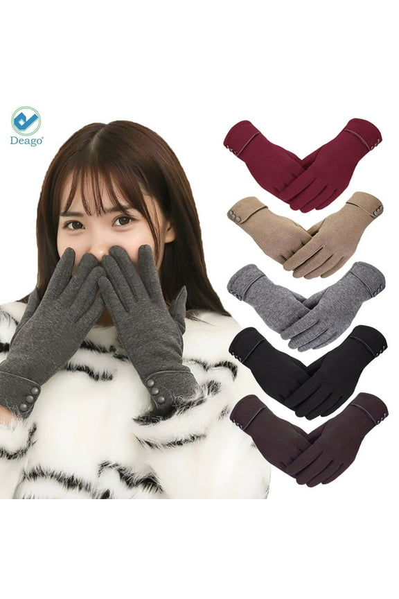 Womens Winter Warm Gloves With Sensitive Touch Screen Texting Fingers, Fleece Lined Windproof Gloves (Black)