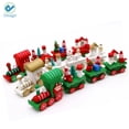 thumbnail image 1 of Deago Wooden Train Toys Christmas Decoration Train Festival Xmas Birthday Santa's Gift For Children (3 PCS/1 Set), 1 of 8