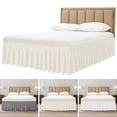 thumbnail image 1 of Deago Wrap Around Bed Skirt Three Fabric Sides Elastic Dust Ruffled 16 Inch Tailored Drop,Easy to Install Fade Resistant-Cream Yellow, King, 1 of 6