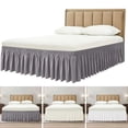 thumbnail image 1 of Deago Wrap Around Bed Skirt Three Fabric Sides Elastic Dust Ruffled 16 Inch Tailored Drop,Easy to Install Fade Resistant-Gray, King, 1 of 6
