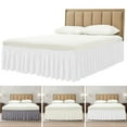 thumbnail image 1 of Deago Wrap Around Bed Skirt Three Fabric Sides Elastic Dust Ruffled 16 Inch Tailored Drop,Easy to Install Fade Resistant-White, King, 1 of 6