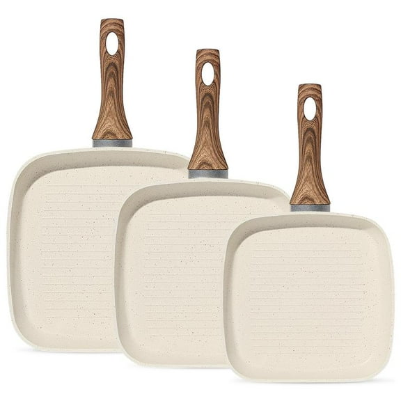 Deal12-Piece Nonstick Pots and Pans Set - Kitchen Cookware with Removable Handles - Ideal for Home Cooking, Cream White
