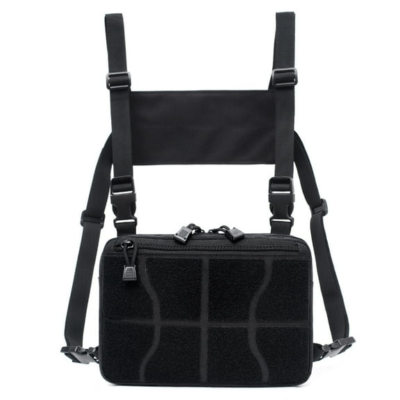 Adjustable Chest Rig Waist Bags Hip Hop Cross Shoulder Bag Safety Black (Outdoor Casual Bag)