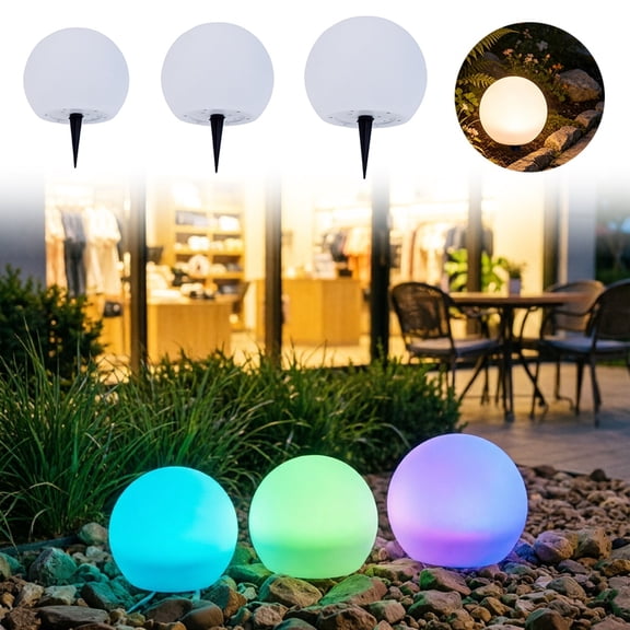 Deal Countdown!Glowing Globe Light, Ball, Solar Powered, LED, Energy Saving, Lighted, Patio Garden Decor, for Garden Outdoor