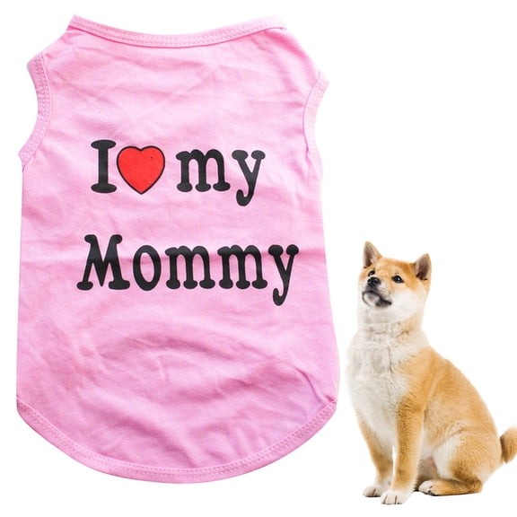 Deal Countdown! My Daddy Mommy Small Dog Puppy Pet Cotton Clothes Sleeveless Vest Pink Birthday Gift 2026