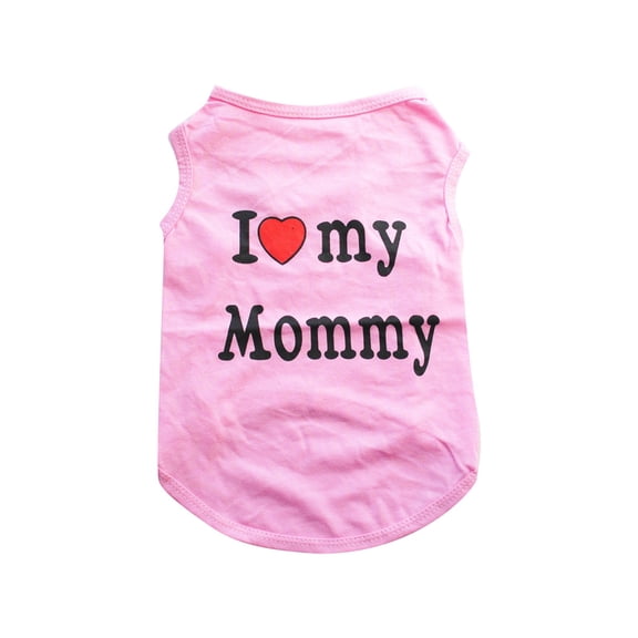 Deal Countdown! My Daddy Mommy Small Dog Puppy Pet Cotton Clothes Sleeveless Vest Pink