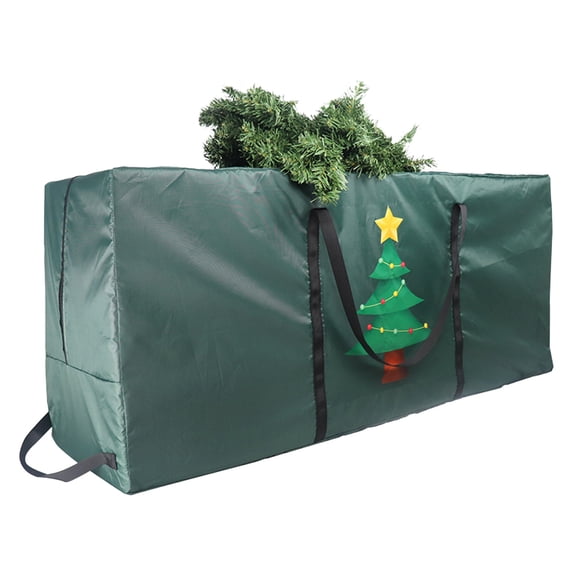 Christmas Tree Storage Bag,Tree Storage Bag 12ft Artificial Disassembled Trees,Heavy Duty Xmas Holiday Tree Bag with Durable Handles & Dual Zipper (Black 48x15x20in)