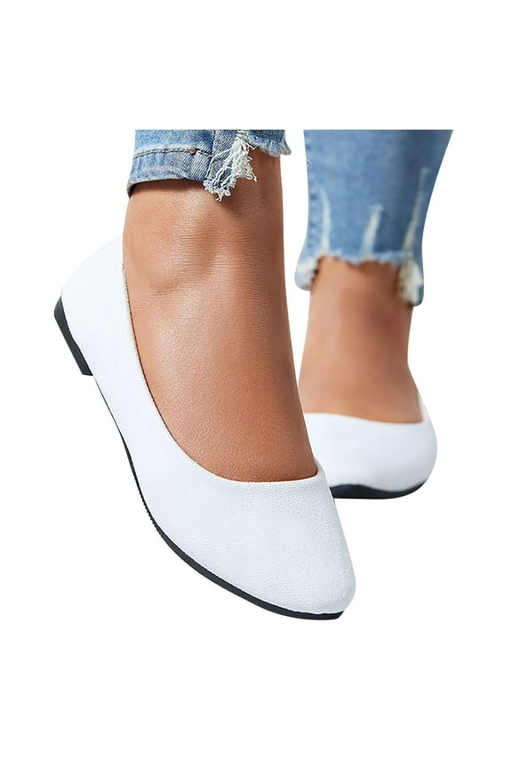 Women Shoes Slip On Walking Shoes Solid Color Fashion Casual Flats Shoes Comfort Low-Top Lightweight Cusp Head Comfy Casual Shoes