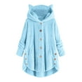 thumbnail image 1 of Deal of The Day Sherpa Lined Jacket Women Long Sleeve Plush Outwear Fuzzy Jackets Solid Color Cardigan Fashion 2024 Winter Wool Coat Long Winter Coats for Women, 1 of 4