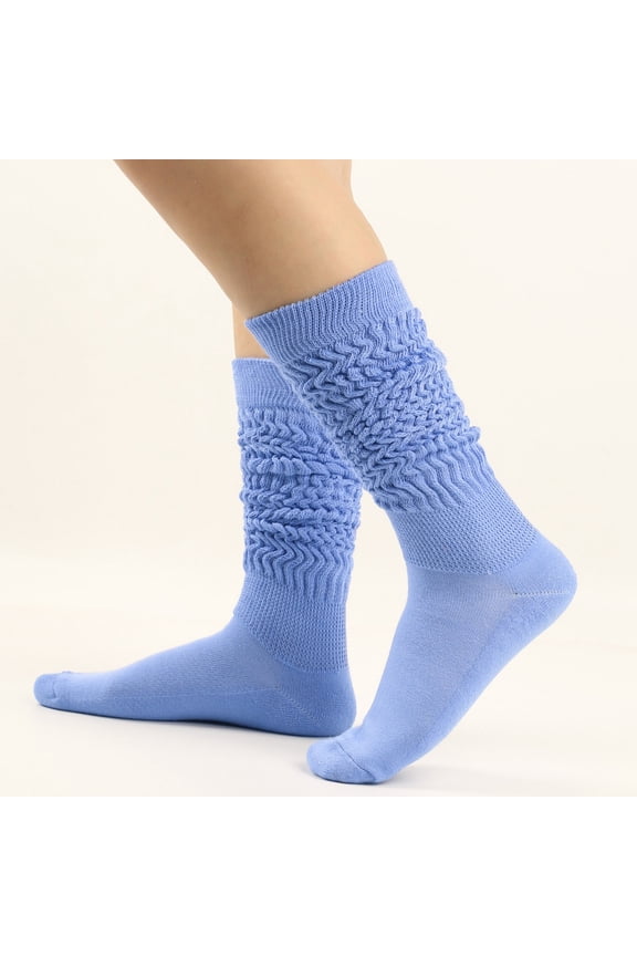 Deal for Days Holiday Decor Ofreoo Women's Solid Color Warm Stockings From The 1980s To 1990s, Super Long Tight Knit Pile Socks Compression Socks for Women