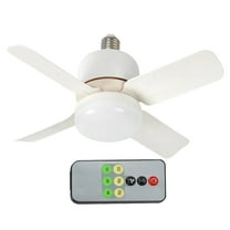 E27 Socket Led Ceiling Fan Light 14W With Remote For Bedroom Living Room Decor Light (White)