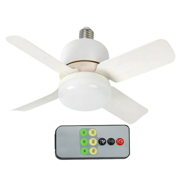 E27 Socket Led Ceiling Fan Light 14W With Remote For Bedroom Living Room Decor Light (White)